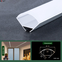 Profilé de bande LED diffuseur de lumière canal d'angle LED profilé en aluminium pour bande LED