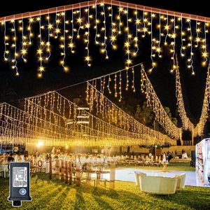 Guirlande lumineuse solaire LED, rideau de lumières LED, lampe à barre de lumière, lampe à ondes basse pression, décoration extérieure imperméable pour mariage, Noël, lampe de toit - Product Image 1