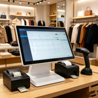 Terminal de point de vente tout-en-un avec écran tactile intégral de 17 pouces, système de caisse enregistreuse pliable, idéal pour les commerces de détail