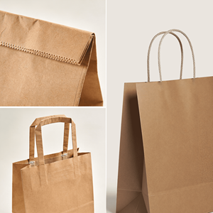 Custom Printed Kraft Paper Carrier <strong>Bags</strong> for Food Takeout, Portable &amp; Durable - Product Image 5