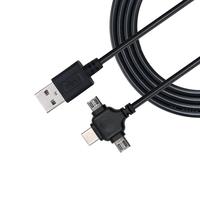 Kabel USB 3 in 1 Putih dengan Pengisian Cepat dan Transfer Data USB 2.0 Tipe C dan Micro USB