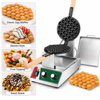 COOKAID Nouvelle Machine à Gaufres Électrique Commerciale en Acier Inoxydable Style Hong Kong, Contrôle Facile par Bouton, Minuteur