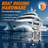 Chaîne d'ancre marine en acier inoxydable 316, manille pivotante, œil, mâchoire, anneau rotatif 8x88mm, accessoires de gréement pour bateau, yacht, bateau