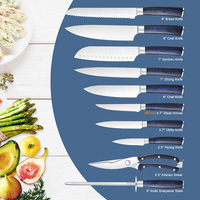 Couteau de Chef Professionnel TOALLWIN Super Affûté en Bois Pakka pour Trancher et Découper le Pain, Ensemble de Couteaux de Cuisine Chinois