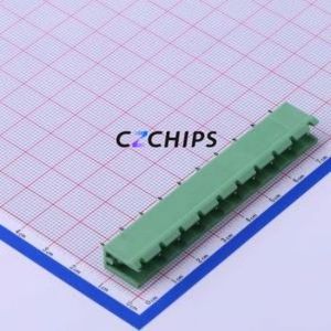 DB2EV-7.62-10P-GN Plug-in Terminal Block Through hole,P=7.62mm Connector Board-to-Board / Socket - Open 1x10P 7.62mm Green - Product Image 1