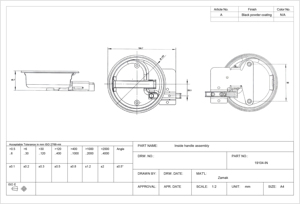Assemblage de poignée intérieure de <span class=keywords><strong>porte</strong></span> de voiture de <span class=keywords><strong>camping</strong></span> de VR revêtement en poudre noire serrure antivol en alliage de zinc boulon de sécurité pièces de rechange automatiques - Product Image 6