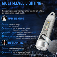 Lampe torche portable Boruit 400 lumens, format porte-clés, étanche IPX6, mini lampe de poche rechargeable par USB-C, lumière LED fluorescente UV