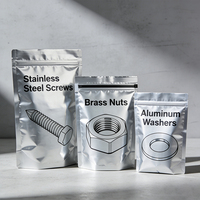 Sacs en plastique Mylar à fermeture hermétique renforcée, à trois soudures latérales, anti-casse et anti-déversement, pour l'emballage de fournitures de salle de bain et de fixation