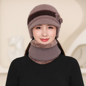 Nouveau design <span class=keywords><strong>Bonnet</strong></span> d'hiver thermique d'extérieur pour vieilles femmes, <span class=keywords><strong>bonnet</strong></span> tricoté pour garder la chaleur - Product Image 6