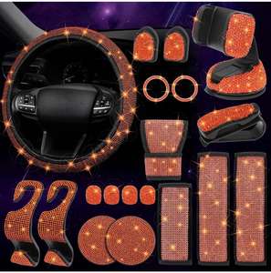 Universal Automotive Bling Diamond Leather Cool Steering Wheel <strong>Cover</strong> Sets For Women Steering Wheel <strong>Cover</strong> - Product Image 3