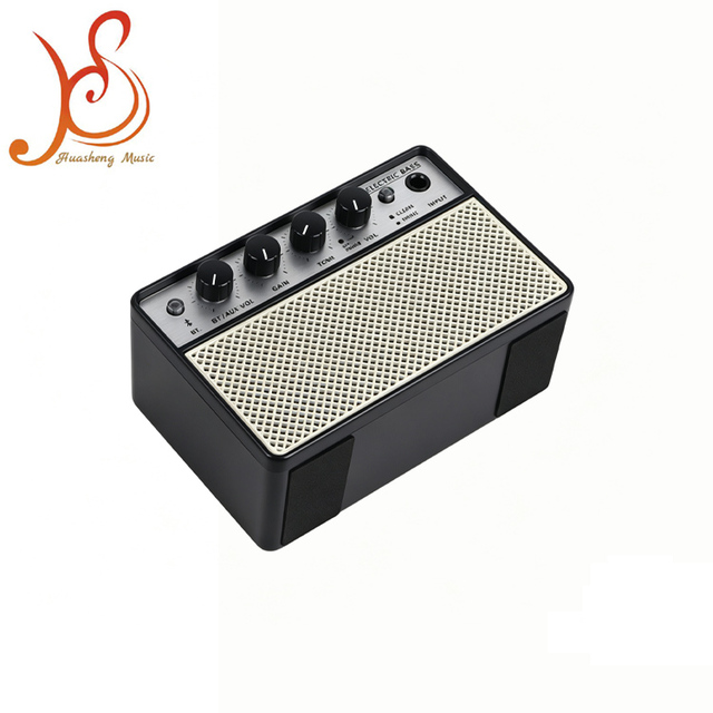Bass Guitar Amplifier Mini Portable 10W 5.1 Clean Overdrive Dual Channel Rechargeable 4-Hour Battery Life Aluminum Alloy for