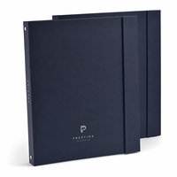 Classeur de présentation A4 avec rabat magnétique, couverture couleur personnalisée, mécanisme à anneaux métalliques, pochette pour documents et protège-documents en plastique, en gros