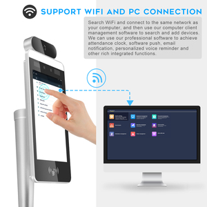 8 Inch WIFI Touch Screen Access Control AI Human <b>Body</b> Temperature Kiosk Detection Face Recognition Thermometer <b>Camera</b> - Product Image 4