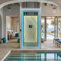 Ascenseur hydraulique domestique au design moderne, sans salle technique, pour villas