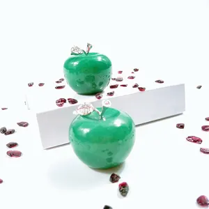2023年人気のグリーンカラークリスタルアップル文鎮釉薬アップル置物クォーツ装飾品天然石
