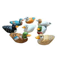 Figurine décorative de canard en bois antique colorée sculptée à la main, vente en gros, cadeau, décoration