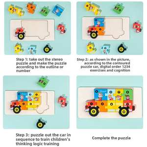 <span class=keywords><strong>Puzzle</strong></span> 3D in Legno Educativo Fai-da-Te con Animali e Numeri per Bambini 5-7 Anni, Giocattoli per lo Sviluppo Cognitivo e dell'Intelligenza CE CPC CZS - Product Image 5