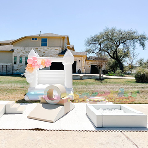 Piscina de pelotas personalizada para bebés, juego suave de fiesta de lujo con <span class=keywords><strong>casa</strong></span> de rebote blanca inflable - Product Image 2