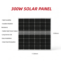 Kit de panneaux solaires rigides 300W 12V 24V, module PV monocristallin pour camping-car, marine, système d'alimentation hors réseau domestique avec contrôleur