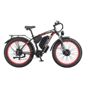 듀얼 모터 KETELES K800 23AH 리튬 배터리 26x4.0 인치 지방 타이어 전자 자전거 2000W 전기 자전거 전면 및 후면 2 모터