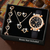 Ensemble de 5 montres élégantes rectangulaires pour femmes, montres à quartz tendance pour femmes, ensemble de bijoux, Reloj Mujer, montre pour filles, cadeau