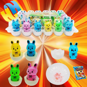 Venta al por mayor en forma de conejo que salta 2 en 1 <span class=keywords><strong>Burst</strong></span> 2 en 1 Candy Halal Dulces que no se caen Sabores de frutas mixtas Caja de juguetes para niños Embalaje - Product Image 1