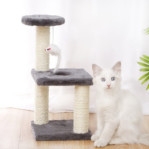 Torre para Gatos Multinivel al por Mayor con Cubierta <span class=keywords><strong>de</strong></span> Felpa Suave, Postes Rascadores <span class=keywords><strong>de</strong></span> Sisal Natural y Juguete <span class=keywords><strong>de</strong></span> Ratón para Jugar y Descansar - Product Image 6