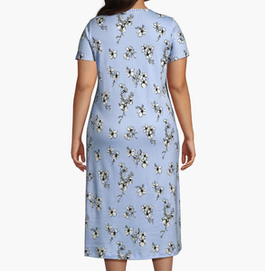 Camisón Estampado Bonito para Mujer, Vestido de <span class=keywords><strong>Dormir</strong></span> Informal de Manga Corta, Ropa de <span class=keywords><strong>Dormir</strong></span> Ligera y Cómoda, Vestidos Femeninos - Product Image 2