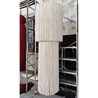 Décoration suspendue en macramé pour plafond de mariage avec fleurs artificielles et lustre floral en soie pour toile de fond de réception bohème – Vente en gros