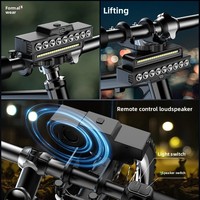 Phares de vélo LED avant et arrière, 9 LED, batterie au lithium rechargeable 2000mAh, étanche, klaxon, 7 modes, haute luminosité, électrique