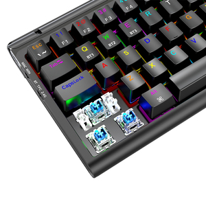 Teclado inalámbrico para juegos RBG de 68 teclas Teclado mecánico de tres modos con interruptor de té rojo cian para deportes electrónicos en computadora portátil o tableta - Product Image 1