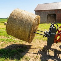 Fourche à balles rotative à 360 degrés avec pompe hydraulique, fourche à ensilage, attache rapide universelle pour mini-chargeuse et chargeuse compacte, BLWT Duty
