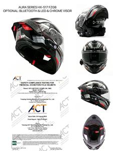 Casque de <span class=keywords><strong>moto</strong></span> rabattable en ABS avec visière, certifié DOT, éclairage LED, vente en gros - Product Image 2