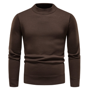 Wholesale Winter Pullover Casual Slim Fit Basic Solid Color <strong>Men</strong> Long Sleeve Knitted Thermal Sweaters <strong>Turtleneck</strong> <strong>Men's</strong> Sweater - Product Image 4