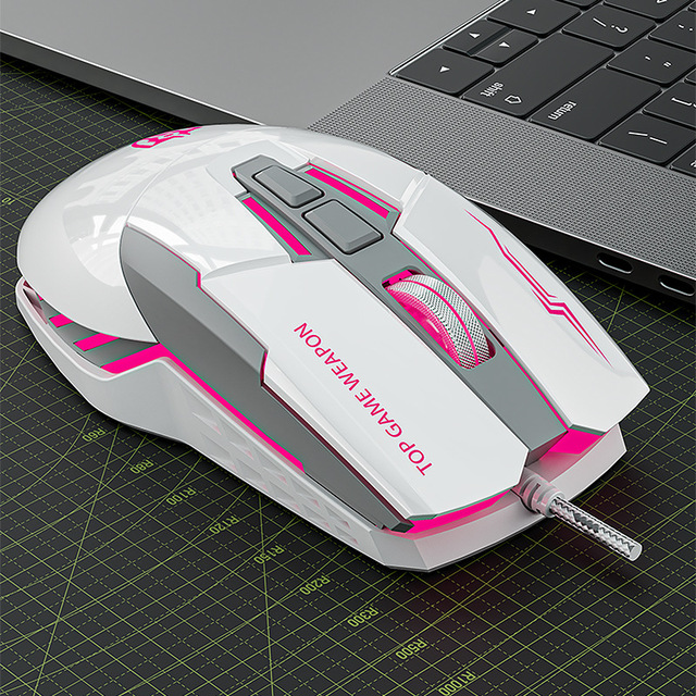 Macro Definition 7D Esports Gaming Wired Mouse USB Right Hand LED Backlit Can Be Turned off Heavy Duty Stock Office Home LOL