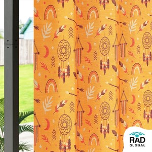Rideaux Imprimés Floraux Imperméables Jaune Joyeux avec Tissu en Polyester Teint en Masse pour Utilisation Extérieure sur Patio et Balcon - Product Image 5