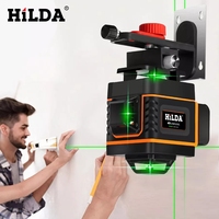 Niveau laser 4D Hilda vert autonivelant 360 degrés horizontal et vertical 16 lignes, prix usine