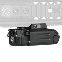 Lampe torche tactique professionnelle avec laser rouge, 500LM, batterie rechargeable, étanche IP68, projecteur LED