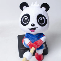 Balle de hockey sur mesure mascotte jouet animal en peluche doux panda peluche jouet usine