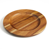 Groothandel Veelzijdig Servies Rond Acacacia Hout Oplader Plaat Voor Diner Gerechten Snack Dessert Salade Vruchten Voor Plaats Instelling