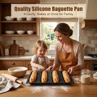 Plaque de cuisson en silicone de qualité alimentaire pour baguettes, moule à pain perforé en fibre de verre, plaque réutilisable pour pains à hot-dogs