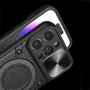 Trượt cửa sổ máy ảnh lá chắn bảo vệ điện thoại trường hợp đối với iPhone 16 Pro Max 15 14 cộng với 13 17 không khí 16e với chân đế di động Cover quay lại - Product Image 4