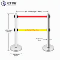 Barrière de sécurité rétractable à double sangle professionnelle et personnalisée pour zones à haute tension, aéroports et halls d'hôtels