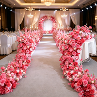 Chemin de table multicolore de haute qualité pour événements de mariage, décoration de scène de mariage, rangée de roses artificielles en soie