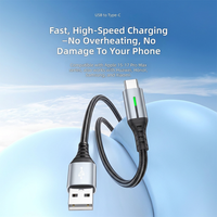 Câble de charge rapide USB-C 240W avec affichage LED, câble de données pour téléphone portable, câble de charge USB-C tressé en nylon pour iPhone 15 16 17 18 Pro Max