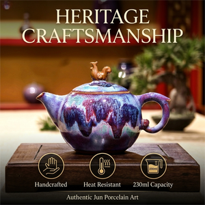 Tetera de Porcelana Jun Tradicional China con Esmalte Cambiante, Capacidad de 230 ml, Ecológica, para Preparación de <span class=keywords><strong>Café</strong></span> y Té - Product Image 3