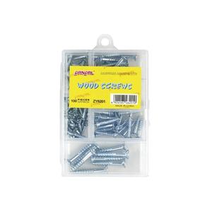 100 pezzo Multi-specifica metrica Standard in acciaio zinco-placcato vite per legno - Product Image 1