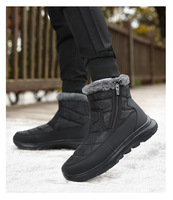 Bottes d'hiver chaudes unisexes à tige basse, doublure polaire épaisse, fermeture éclair latérale facile à enfiler, pour temps froid, OEM