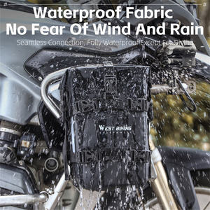 WEST BIKING 500D PVC Sac <span class=keywords><strong>de</strong></span> <span class=keywords><strong>selle</strong></span> <span class=keywords><strong>de</strong></span> vélo entièrement étanche Sac latéral extensible pour vélo avec coussin antidérapant Accessoires <span class=keywords><strong>de</strong></span> vélo - Product Image 2