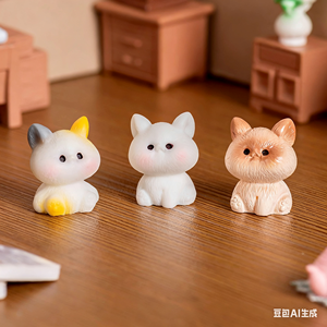 Mini figurine en résine écologique de chaton, adorable ornement de Noël à faire soi-même pour le bureau ou la voiture, technique de peinture sur modèle, artisanat en résine - Product Image 3